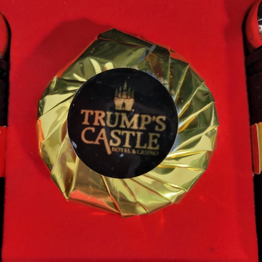 Trump's Castle Hotel & Casino Travel Toiletries Case Complete Set Empty Bottles